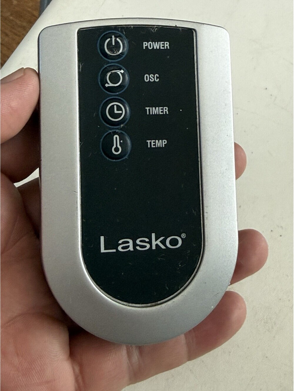 Lasko Tower Fan OEM Remote Control 4-Button, Silver/Black
